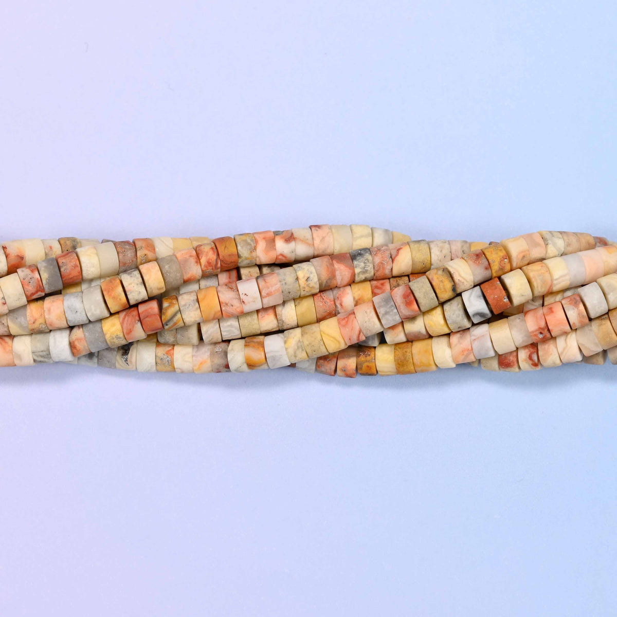Matte crazy agate heishi disc beads, approximately 155 per strand