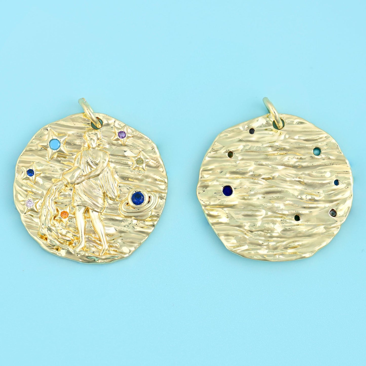 Brass, 18K Gold Filled, beads, circle, 21 x 21mm