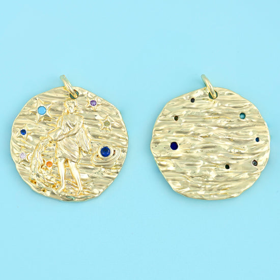 Brass, 18K Gold Filled, beads, circle, 21 x 21mm