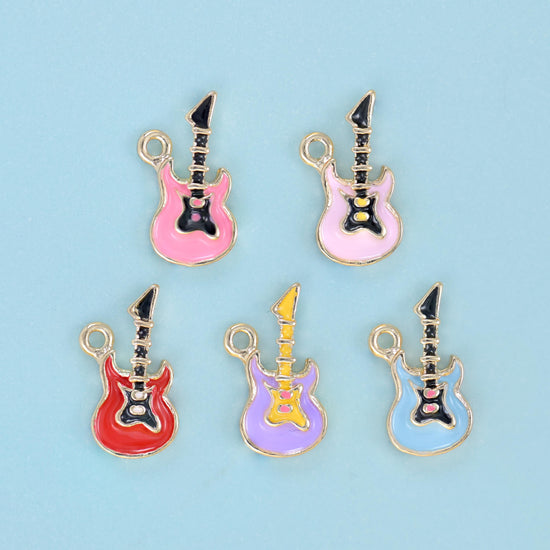 Brass beads, guitar, 17 x 10mm