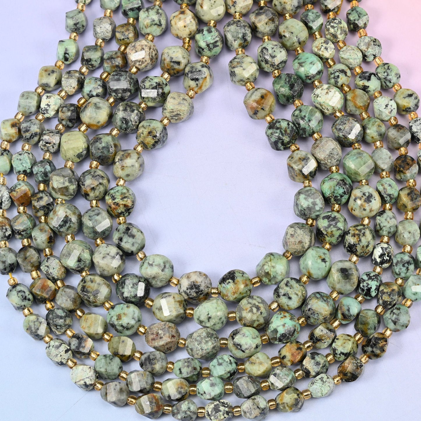 African Howlite Spiral Twist Beads 8mm 10mm, hole approximately 1.2mm (+/- 0.2mm), centre drilled