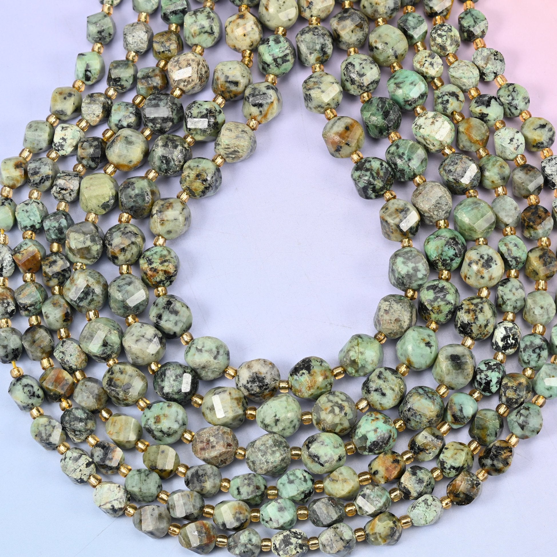 African Howlite Spiral Twist Beads 8mm 10mm, hole approximately 1.2mm (+/- 0.2mm), centre drilled
