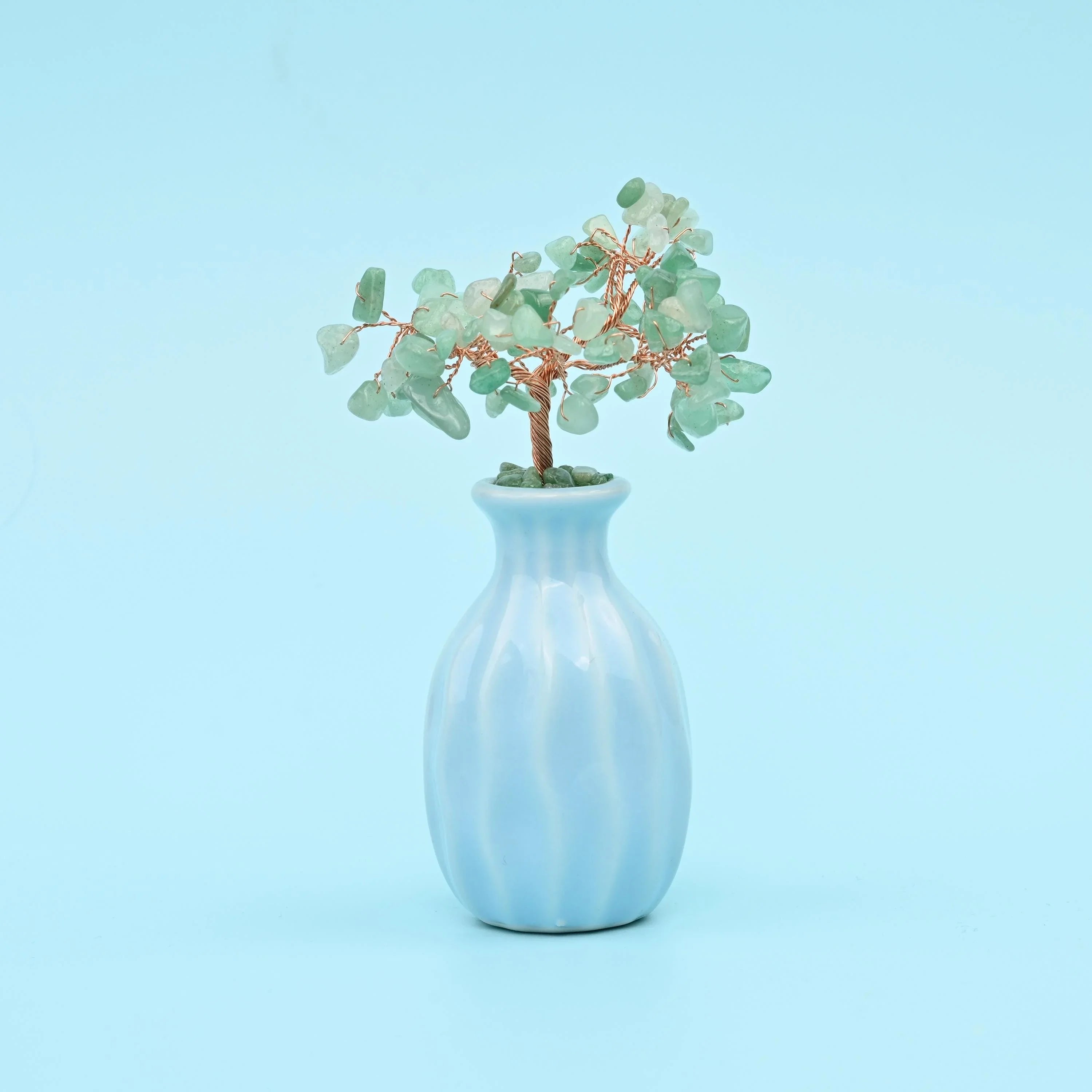 Blue Flower Ceramic Pot Gemstone Tree, sold per piece.