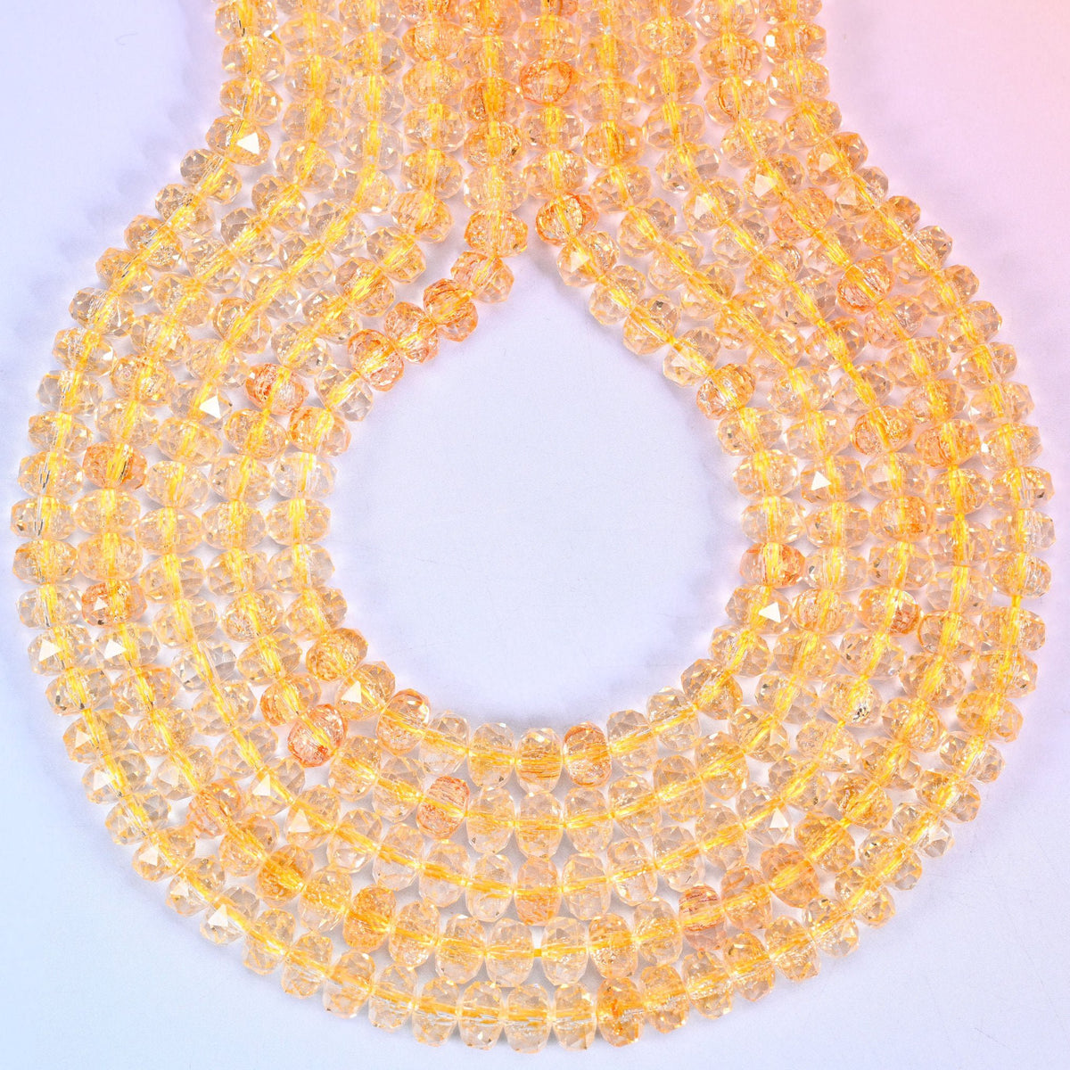 Transparent Gold Faceted Rondelle Glass Beads, hole approximately 1.2mm
