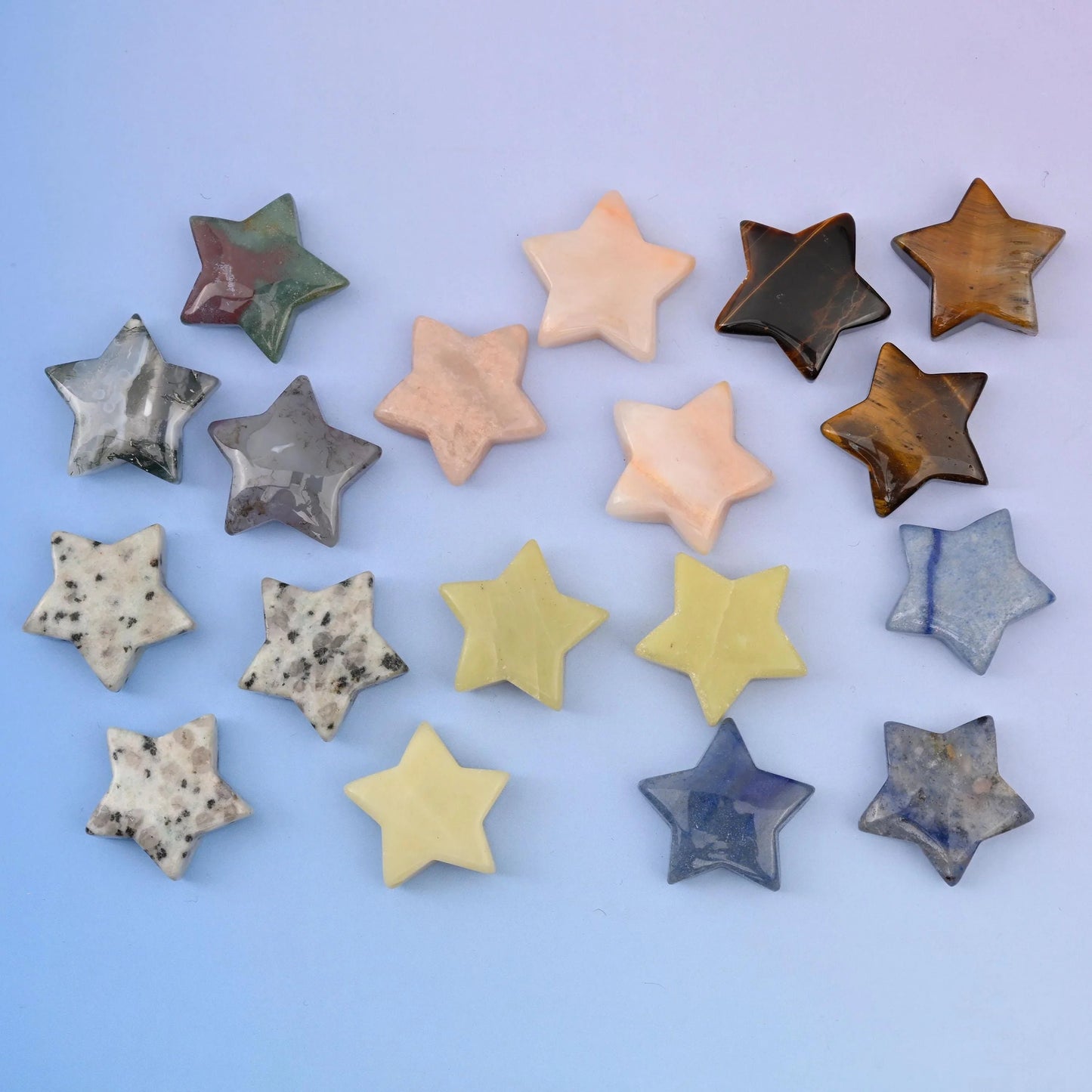 30mm Gemstone Crystal Star, approximately 0.3 oz total weight.