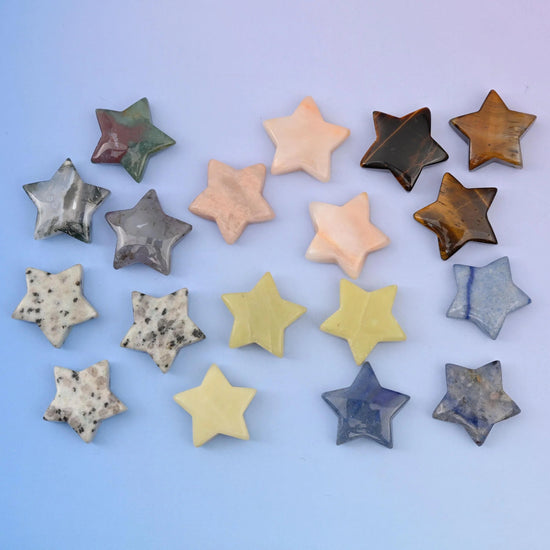 30mm Gemstone Crystal Star, approximately 0.3 oz total weight.