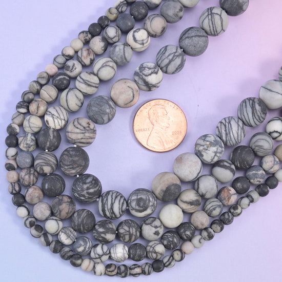 Black Web Jasper Matte Beads 4mm 6mm 8mm 10mm, hole 0.5mm (4mm bead), 1.0mm (6mm bead), 1.2mm (8mm and 10mm beads), +/- 0.2mm, center drilled