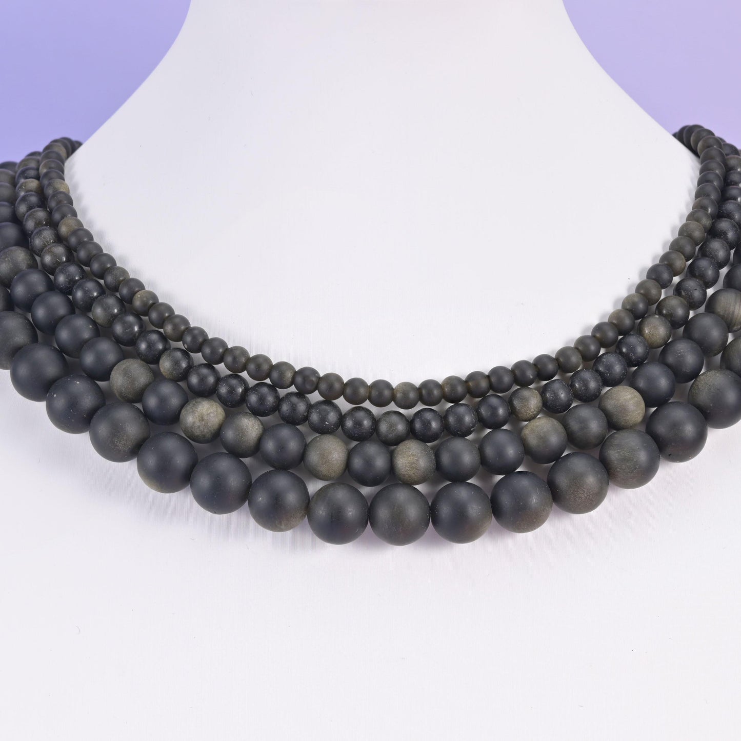 Gold Obsidian Matte Round Beads 4mm 6mm 8mm 10mm Jewelry Making 15 Inch Strand