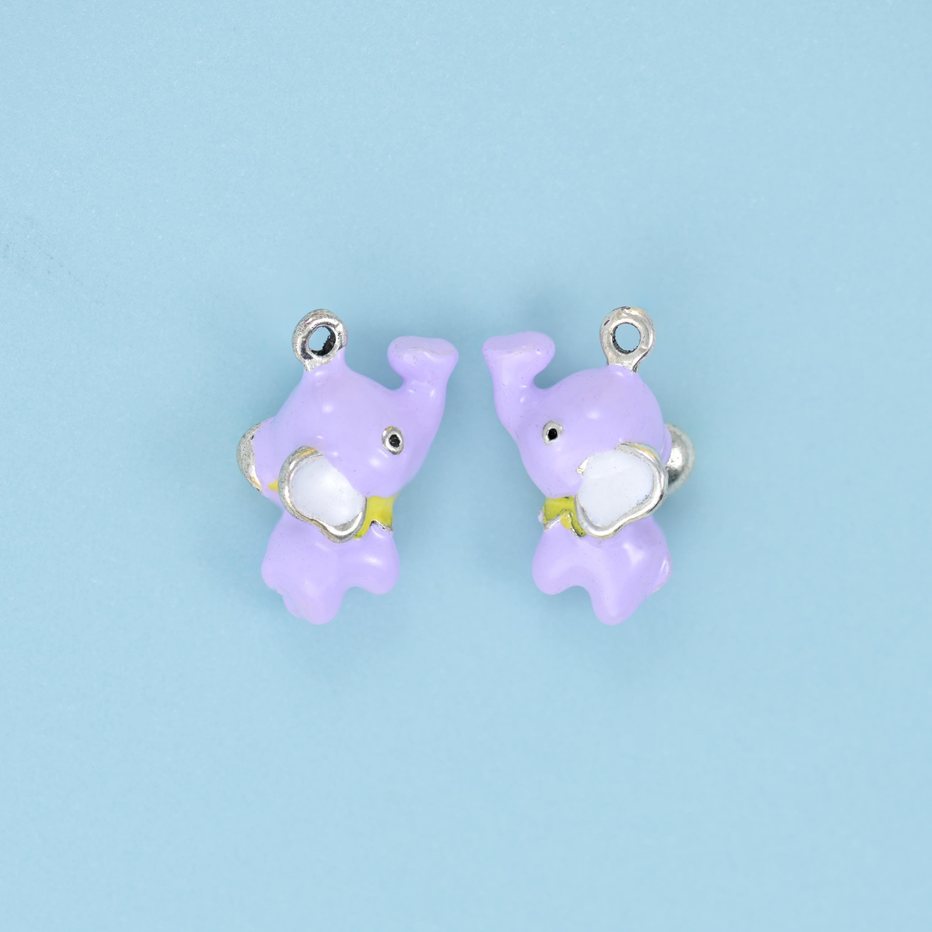 18K Gold Filled Enamel Elephant Charms: DIY Jewelry Making Supply