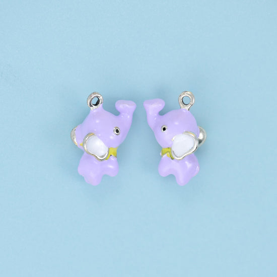 18K Gold Filled Enamel Elephant Charms: DIY Jewelry Making Supply