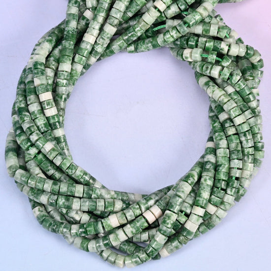 Tree Agate Smooth Heishi Disc Beads: Jewelry Making Supply, 15.5 Inch Strand