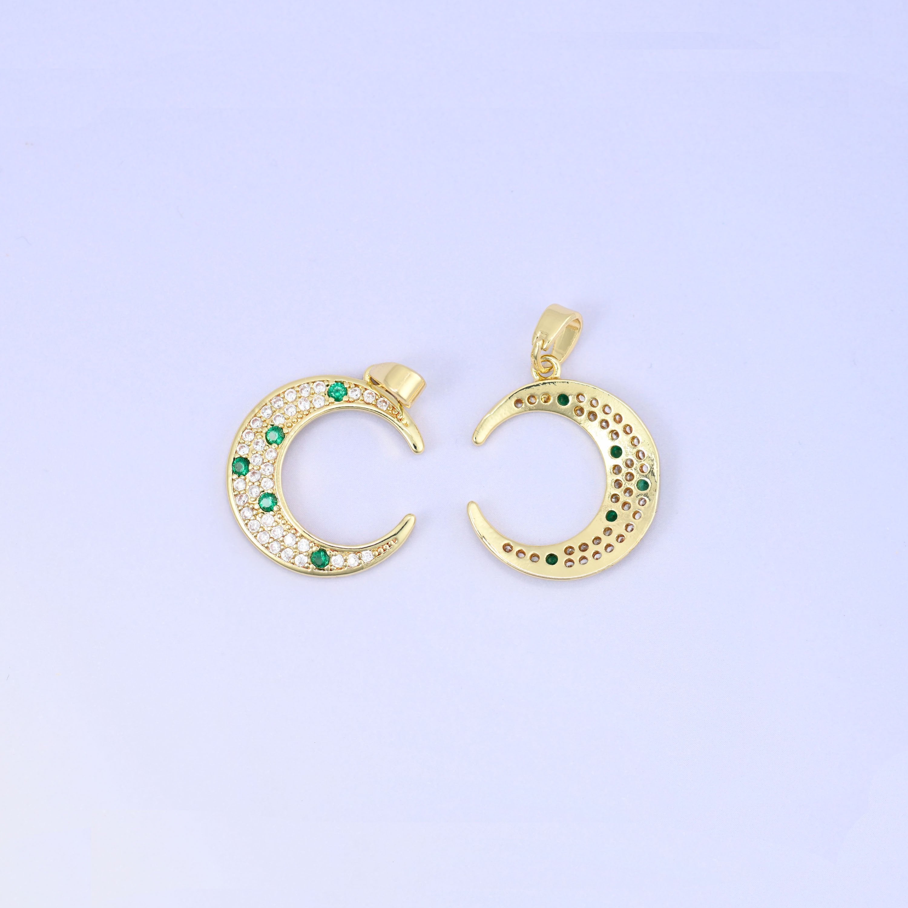 Crescent Moon Charm Pendant, approximately 20.41mm x 18.27mm