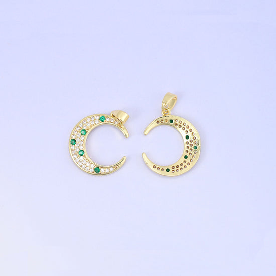 Crescent Moon Charm Pendant, approximately 20.41mm x 18.27mm