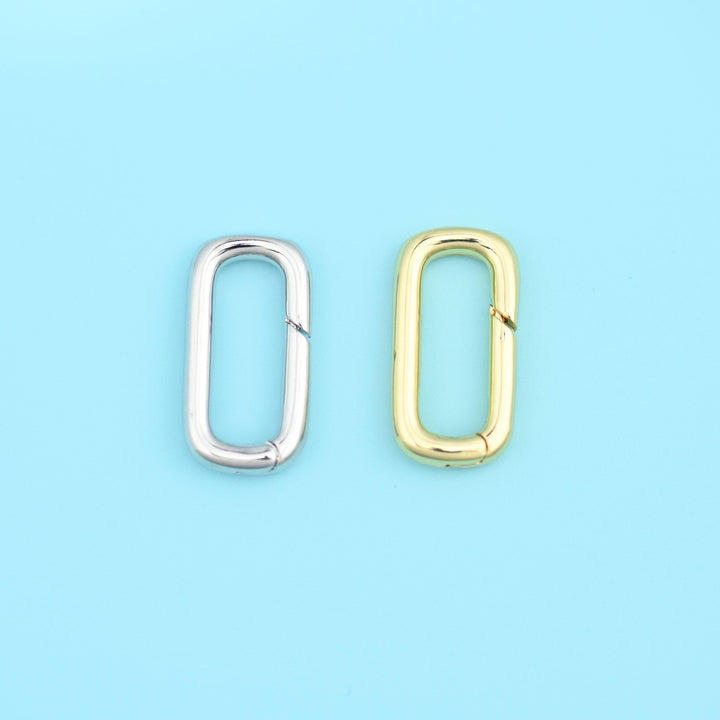 Brass, 18K Gold Filled — lead free and nickel free beads, rectangle carabiner clasp, 18.92 x 9.88mm