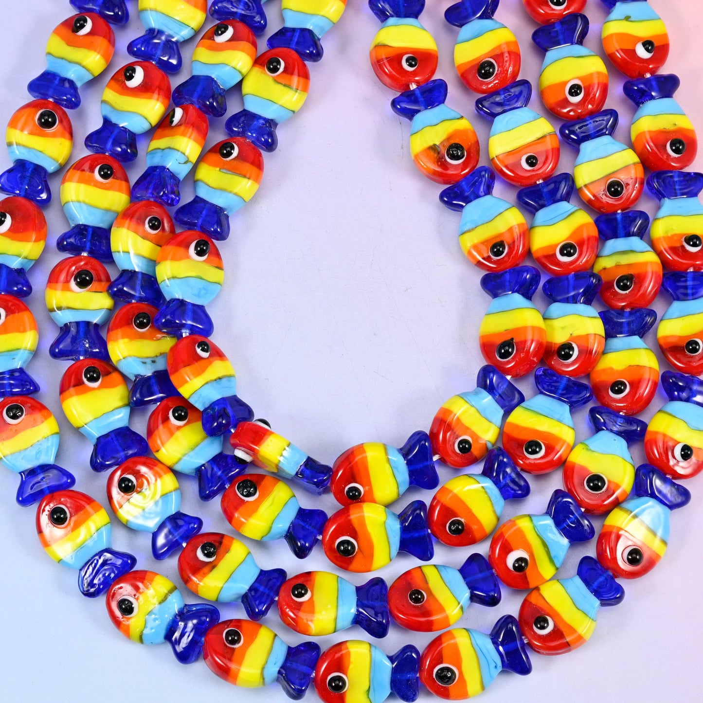 Colorful Fish Glass Beads: Jewelry Making Supply