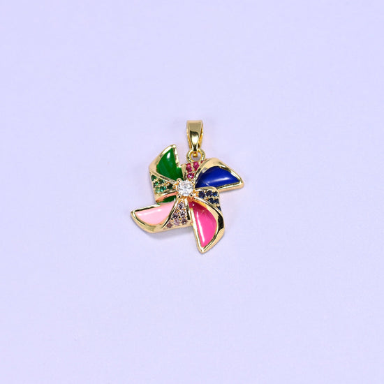 Colorful Windmill Zircon Charms: DIY Pendants, Jewelry Making Supply