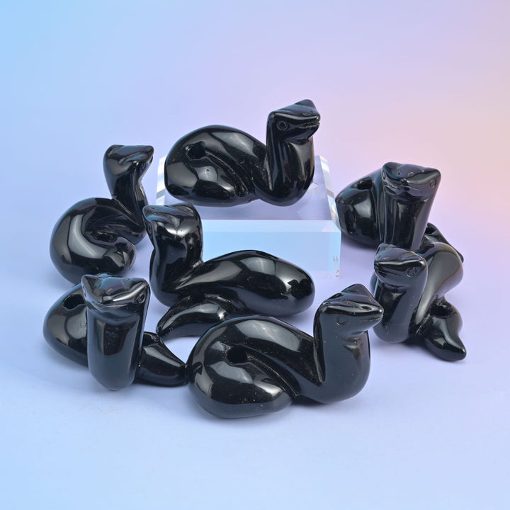 Snake crystal carving, approximately 2.0 inches, approximately 1.8 ounces.