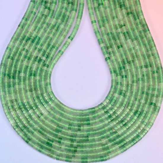 Green Aventurine Smooth Heishi Disc Beads, hole 1.0mm