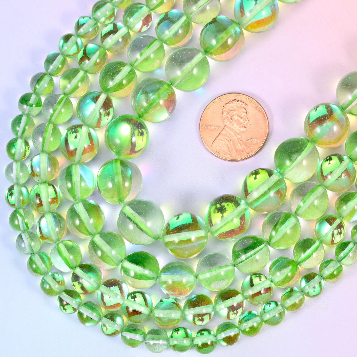 Round cut glass beads