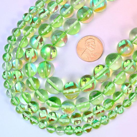 Round cut glass beads