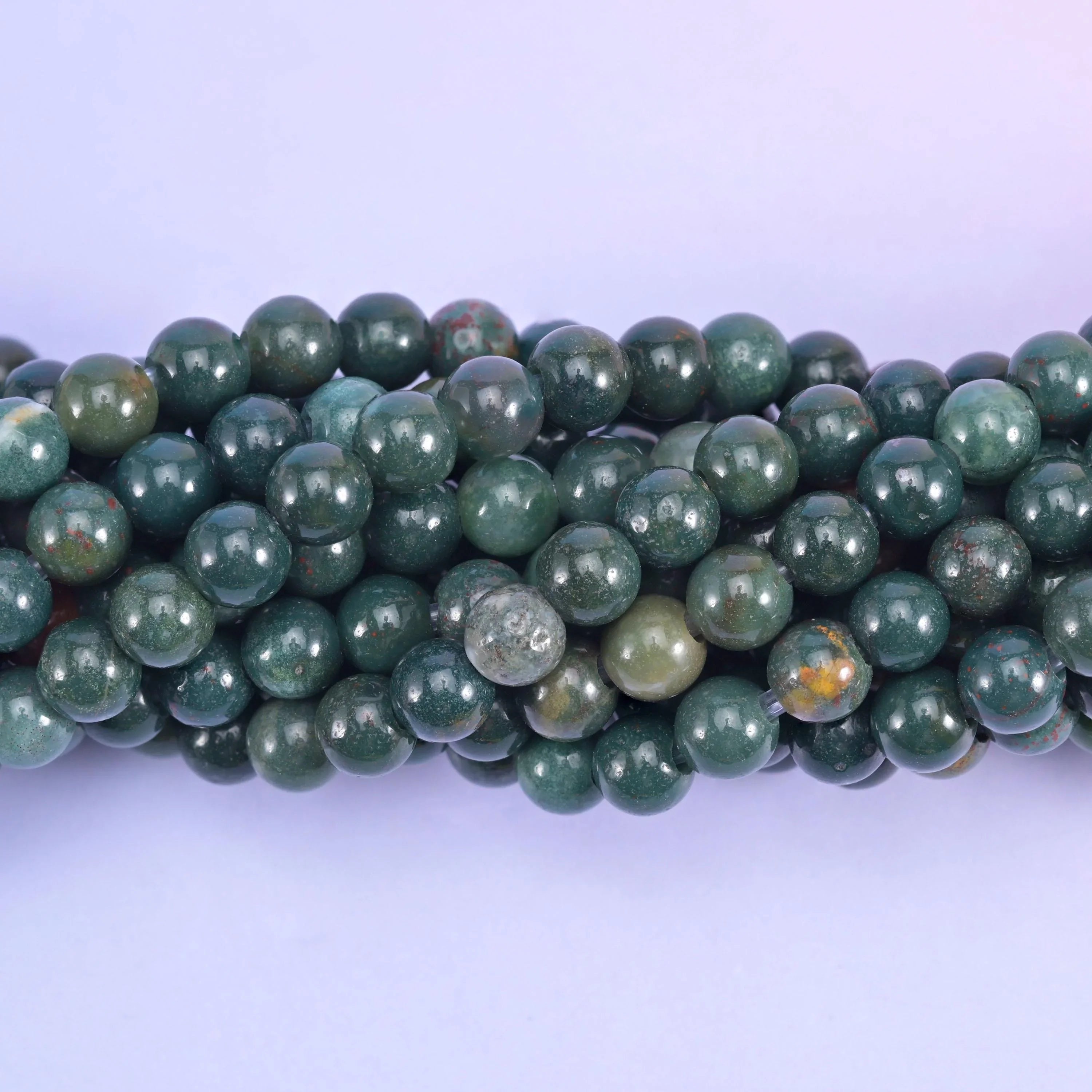 Oriental Jasper Large Hole Round Beads 6mm 8mm 10mm, 8 inch half strand