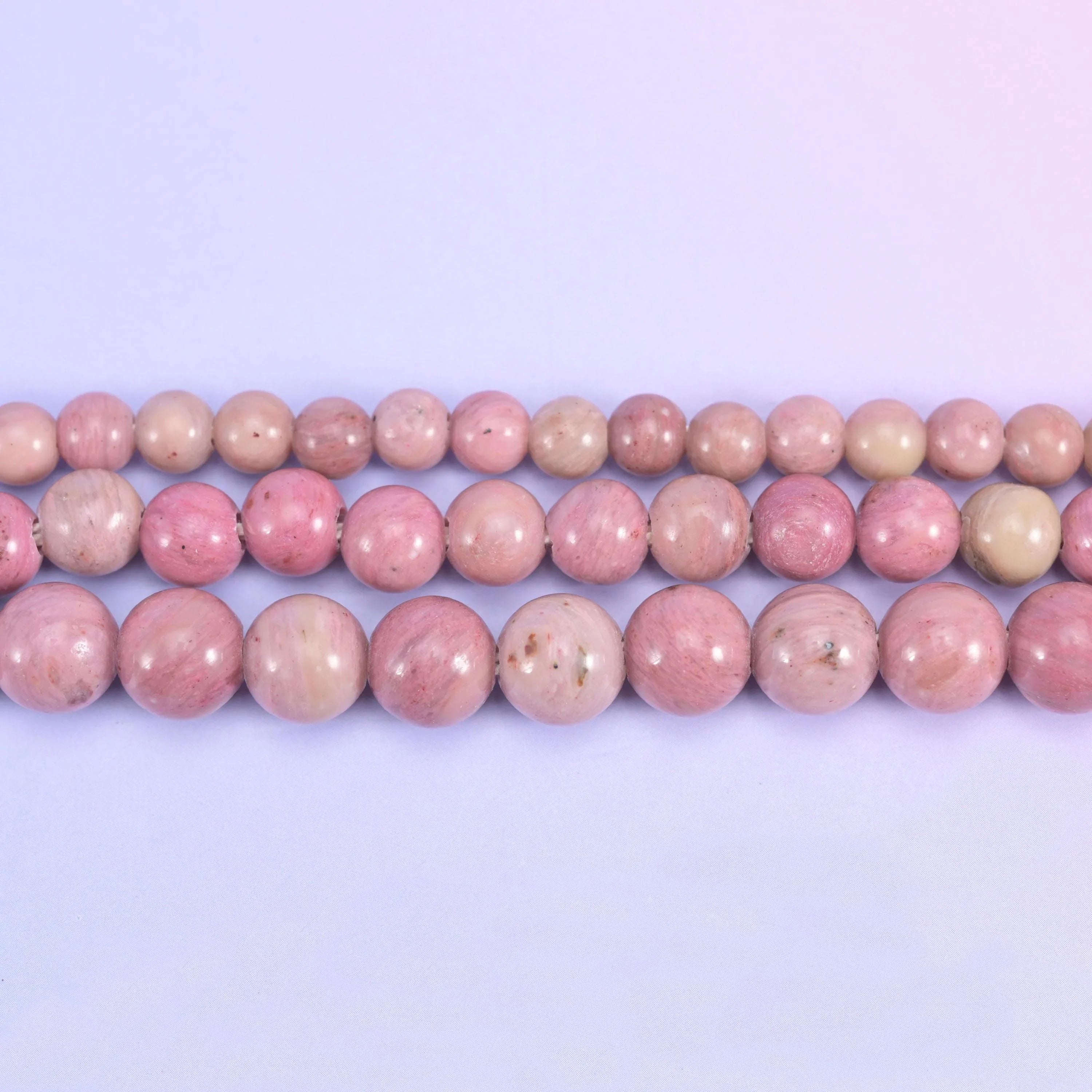 Pink Rhodonite beads, smooth round, 6mm, 8mm, 10mm