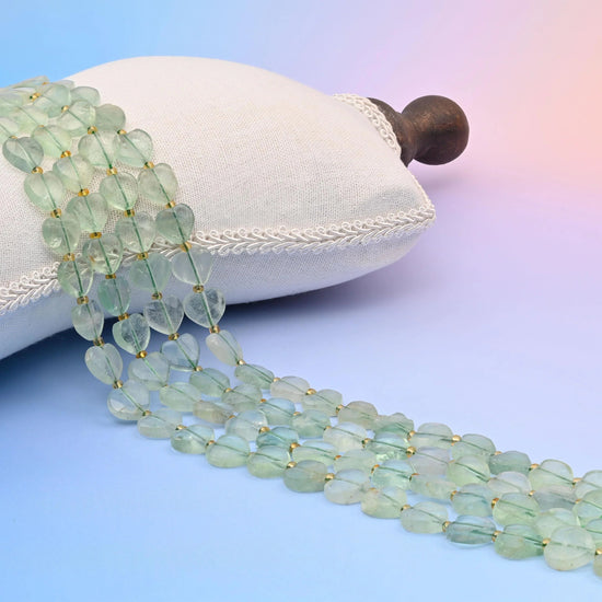 Green Amethyst Faceted Heart Beads 12mm