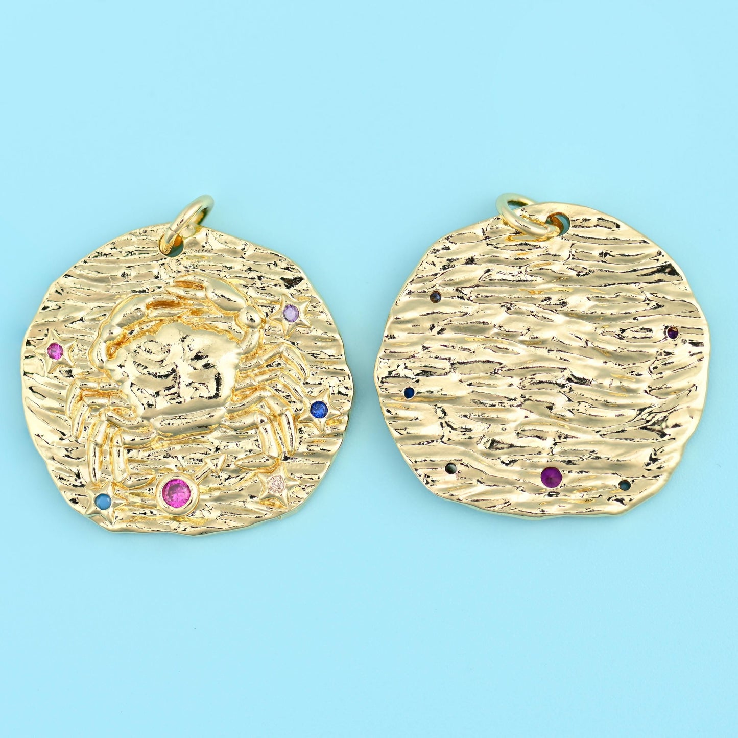 Circle cut brass, 18k gold filled, beads