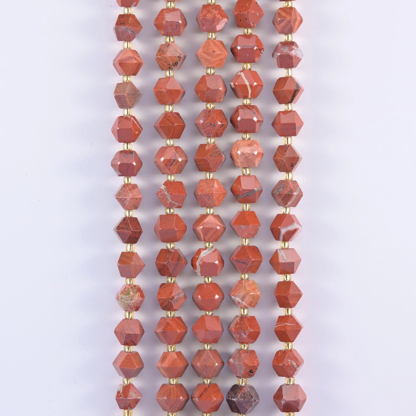 Natural Flower Red Jasper faceted diamond rhombus beads for jewelry making
