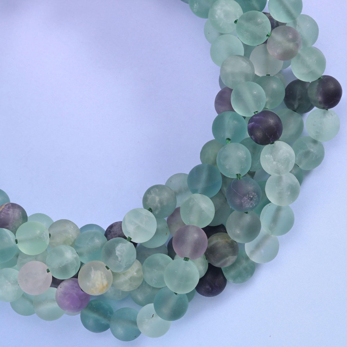 Colorful Fluorite Matte Round Beads 4mm 6mm 8mm 10mm 15 Inch Strand