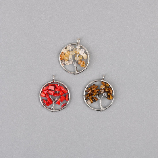 30mm Tree of Life Wire Wrapped Pendant Charm, sold per piece.