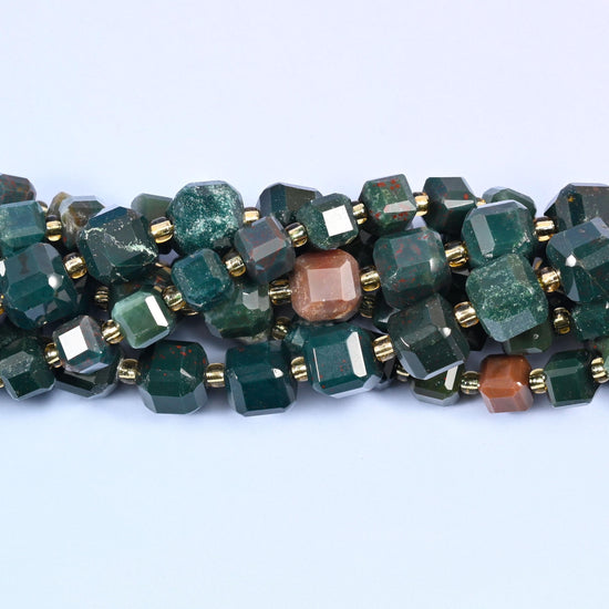 Oriental Jasper Faceted Cube Beads, sold per 15 inch strand