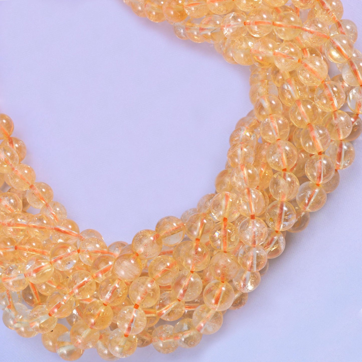 Citrine Smooth Round Beads 6mm 8mm 10mm 12mm, hole 0.8mm (6mm bead), 1.0mm (8mm, 10mm and 12mm beads), +/- 0.2mm, centre drilled