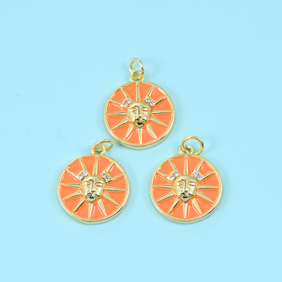 Round disc cut brass, 14k gold filled, beads