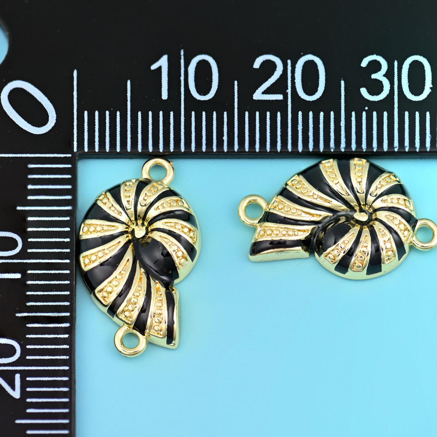 18K Gold Filled Enamel Sea Shell Charm Connectors for DIY Jewelry Making Supply