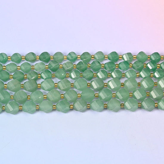 Green Aventurine in soft sage and mint green
