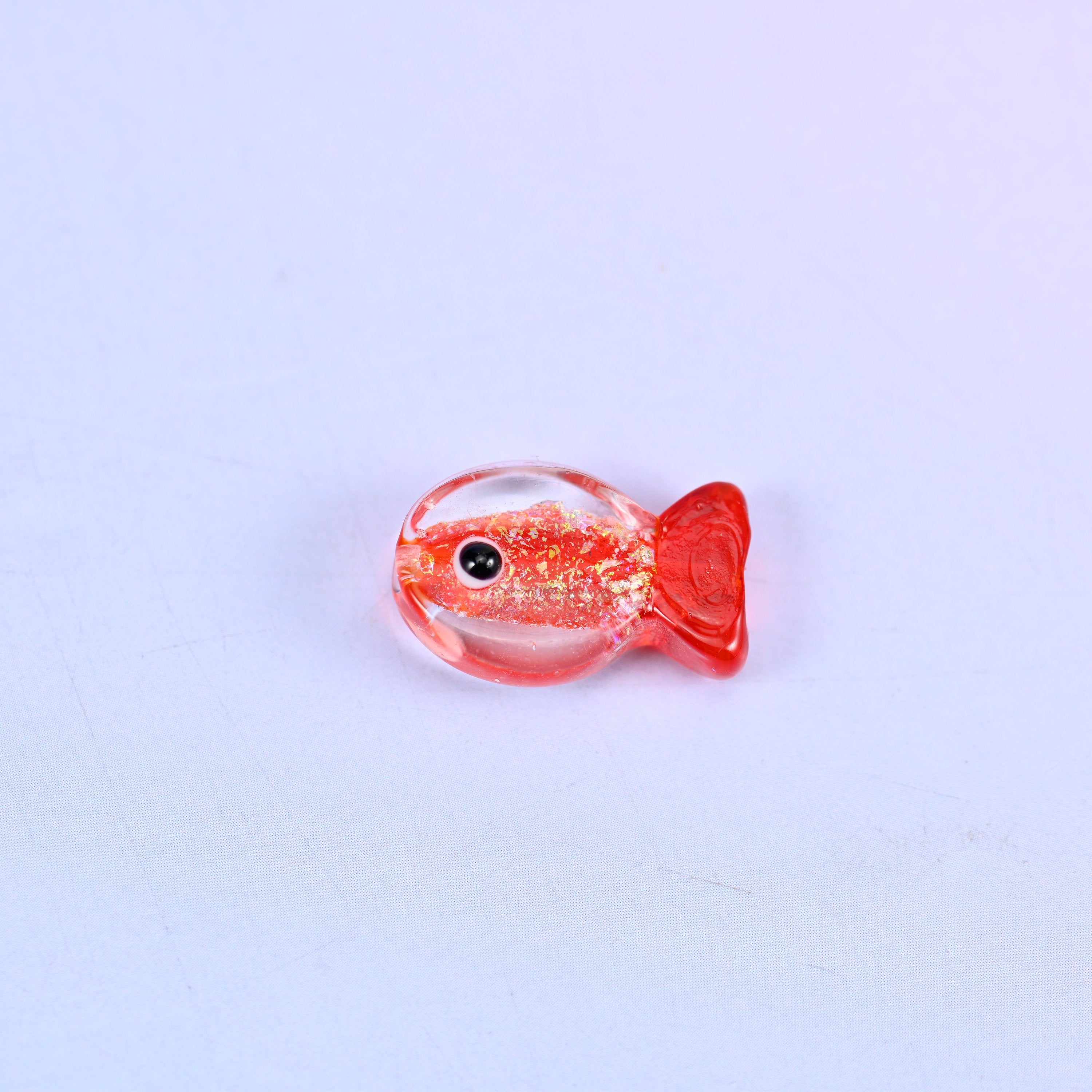Iridescent Red Fish Glass Beads: Jewelry Making Supply