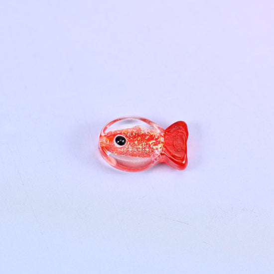 Iridescent Red Fish Glass Beads: Jewelry Making Supply