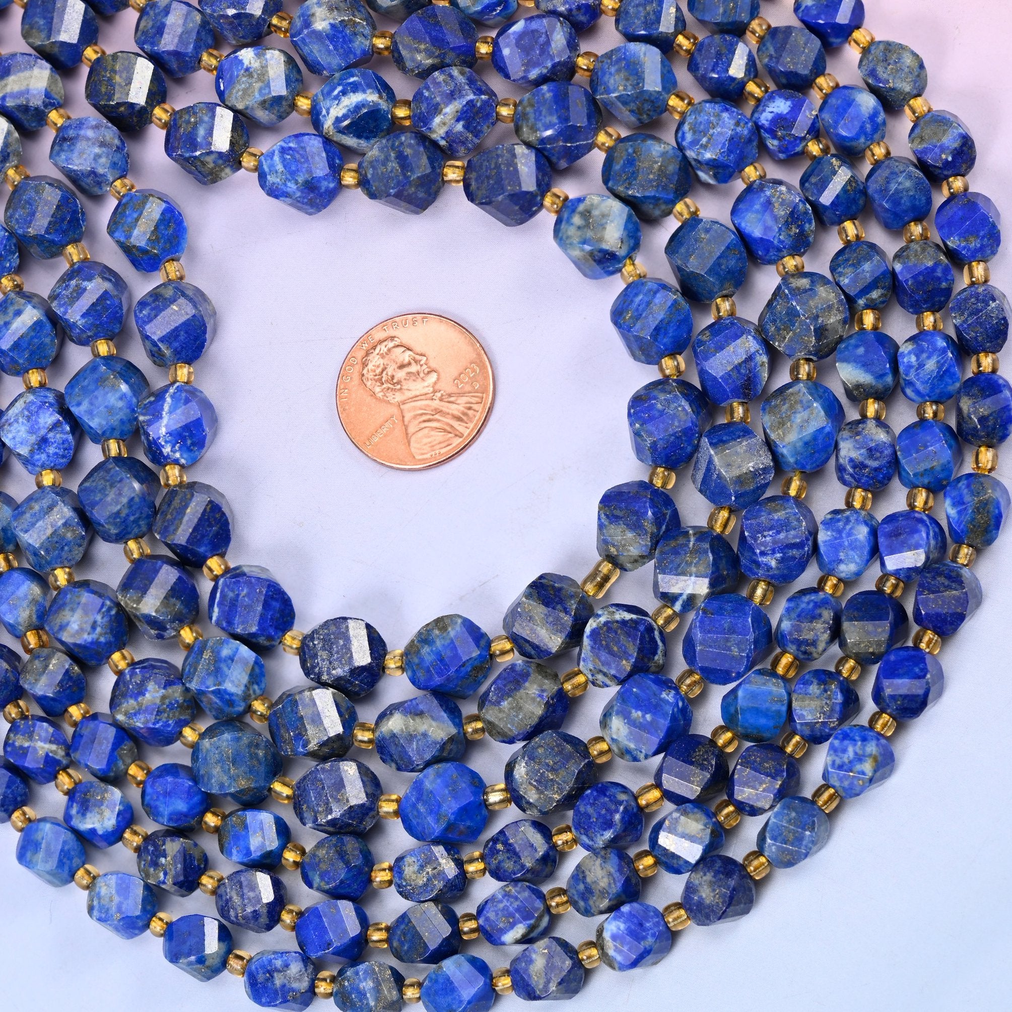 Natural lapis lazuli dusted with tiny gold pyrite specks