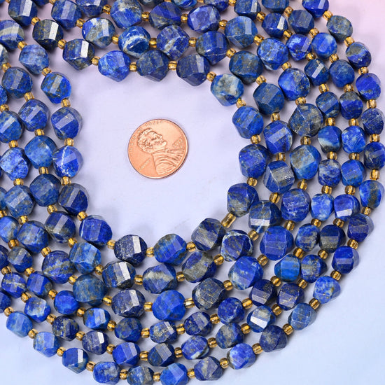 Natural lapis lazuli dusted with tiny gold pyrite specks