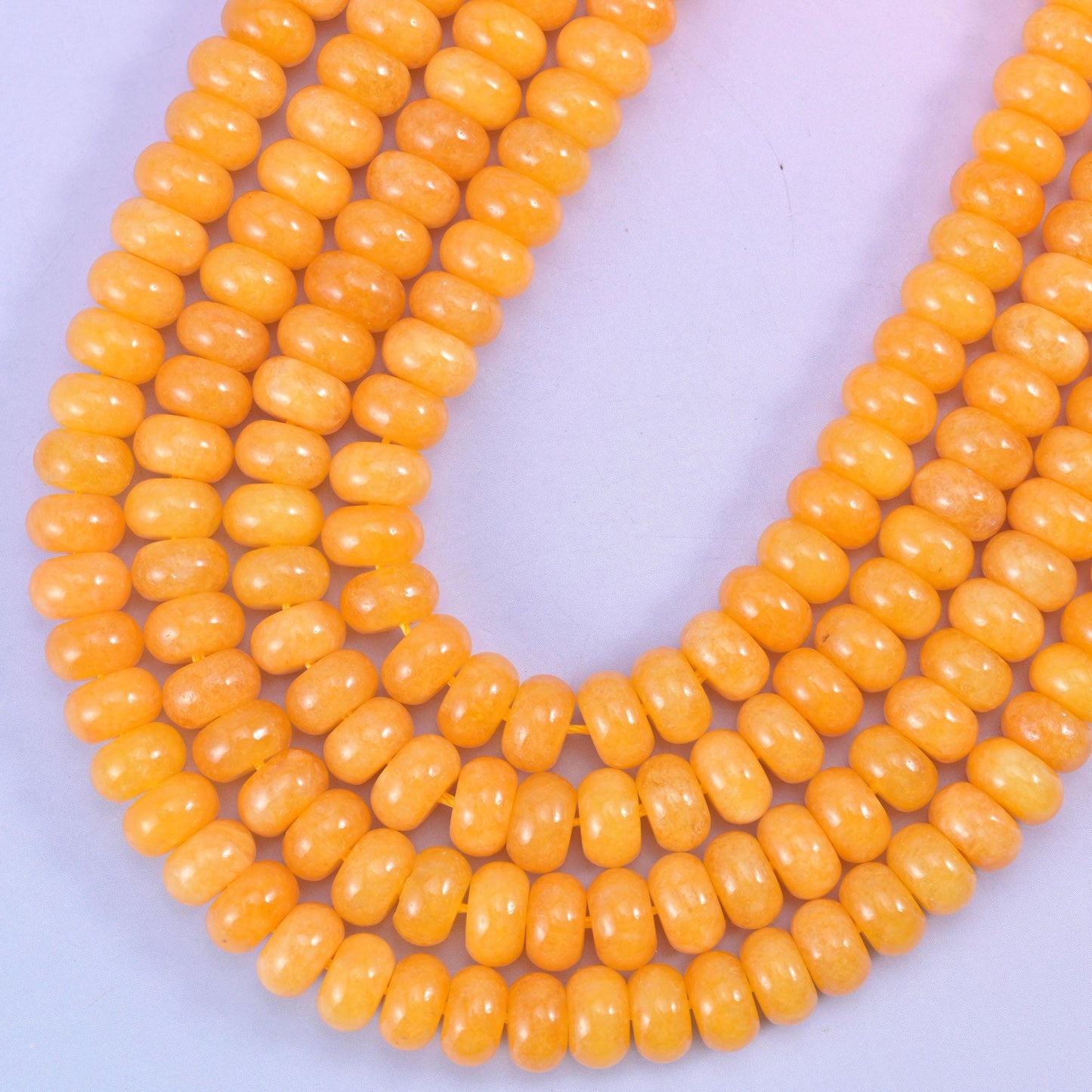 Orange Dyed Jade rondelle beads, center-drilled 1.0mm hole