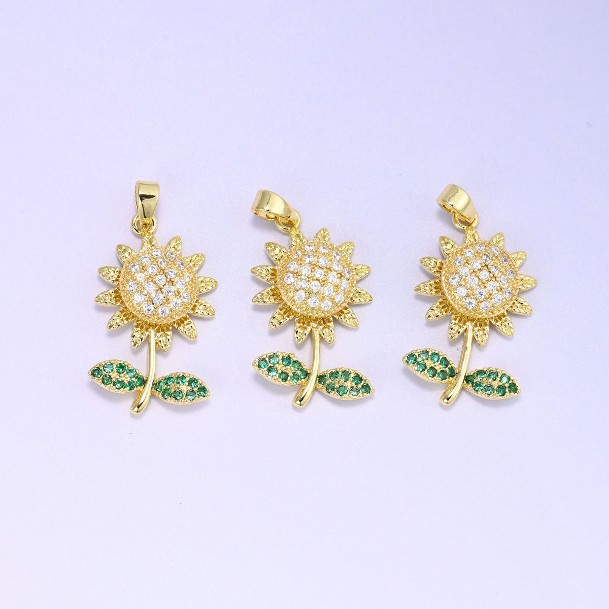 Sunflower Spinner Charm Pendant, approximately 24.0mm x 14.6mm