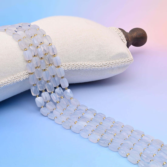 Blue Chalcedony Faceted Rectangle Beads