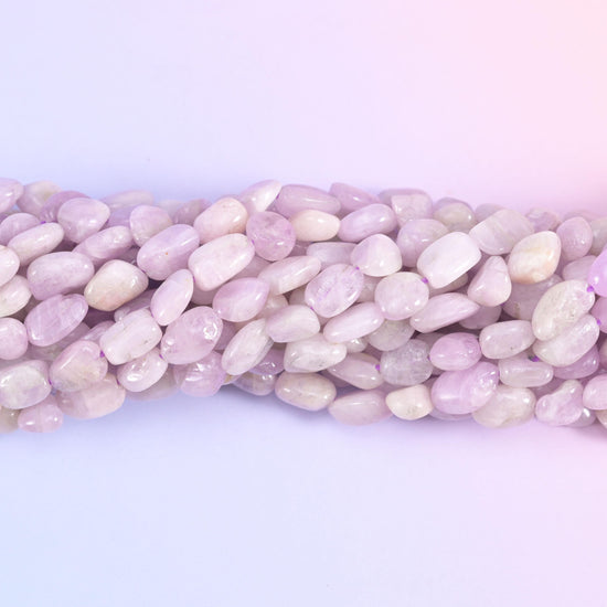 Pebble nugget cut kunzite beads