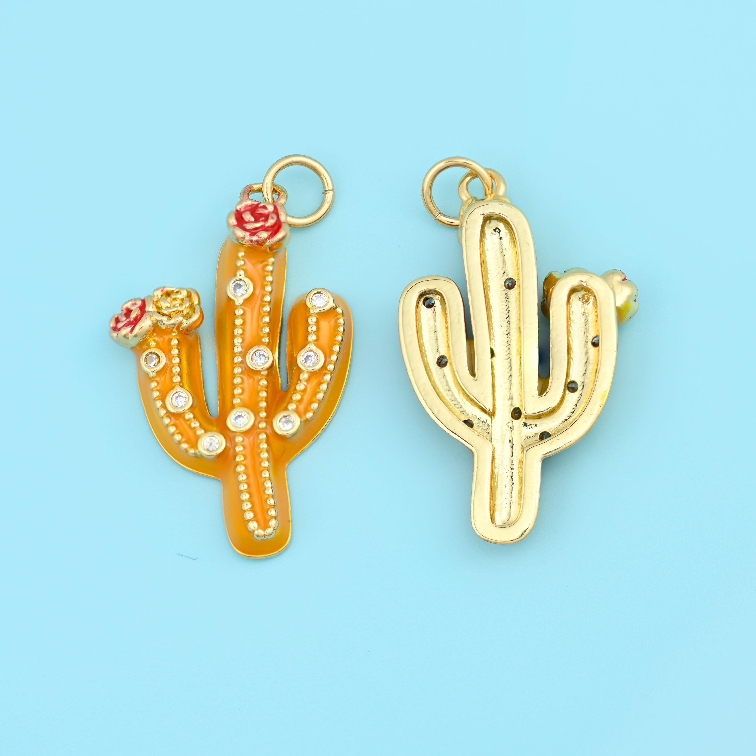 Cactus cut brass, 18k gold filled, beads