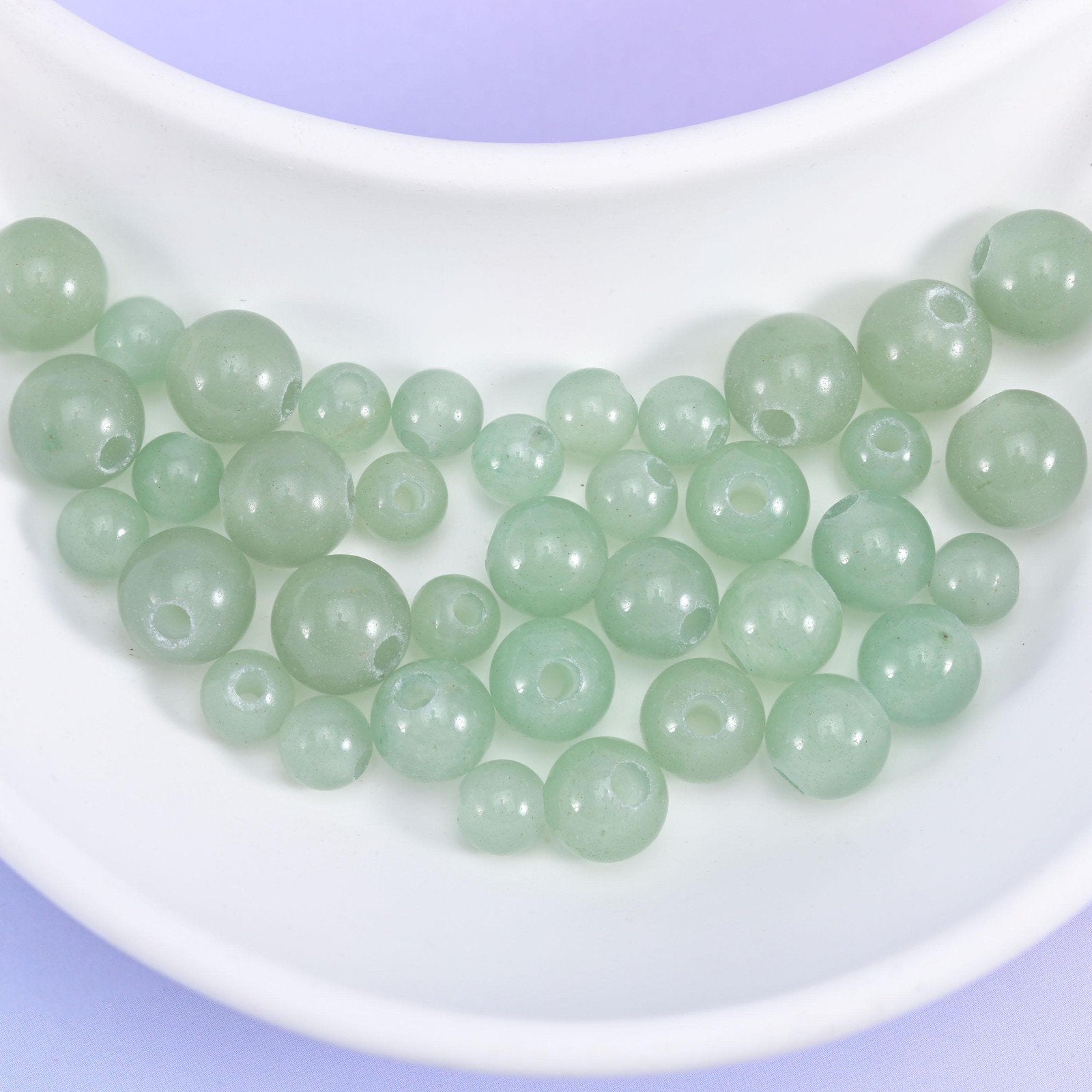 Smooth round cut green aventurine beads