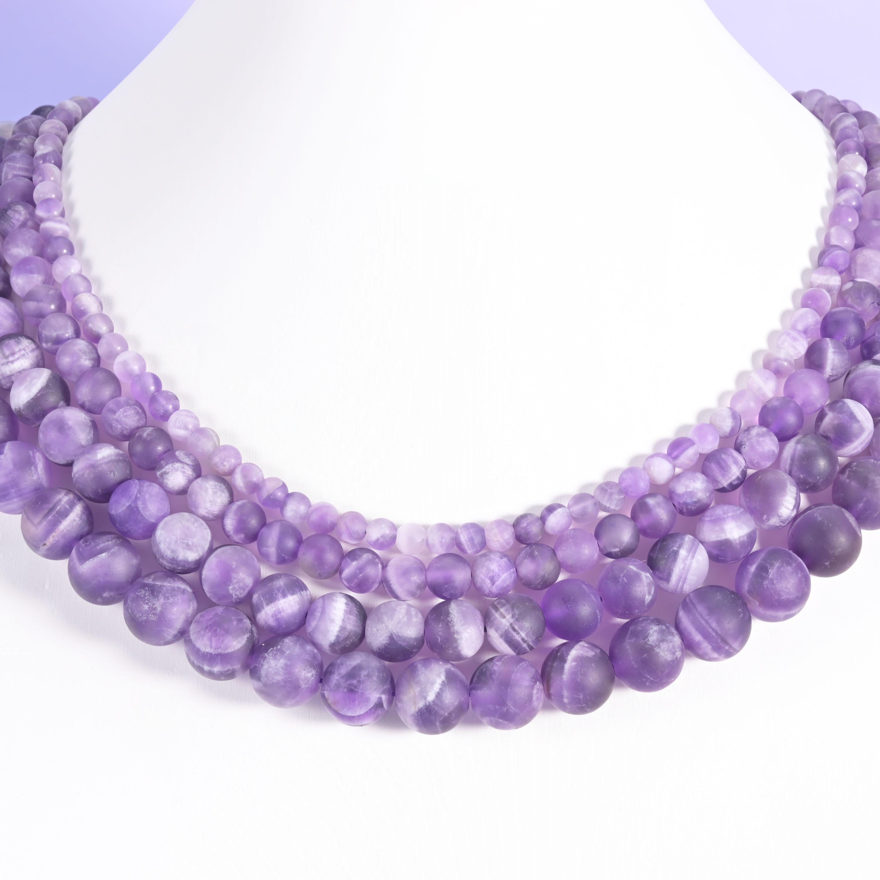Chevron Amethyst beads, matte round, 4mm, 6mm, 8mm, 10mm