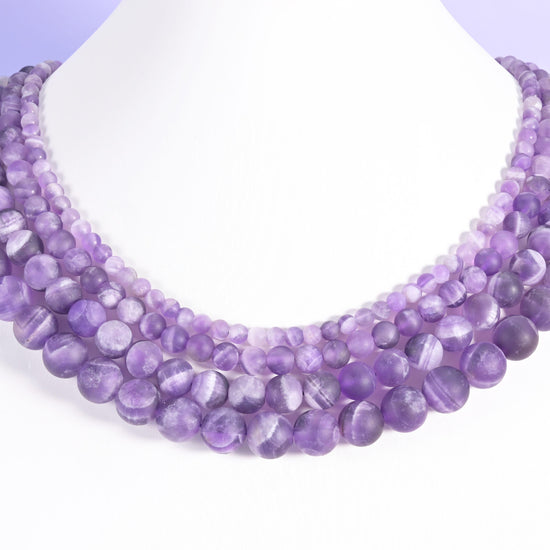 Chevron Amethyst beads, matte round, 4mm, 6mm, 8mm, 10mm