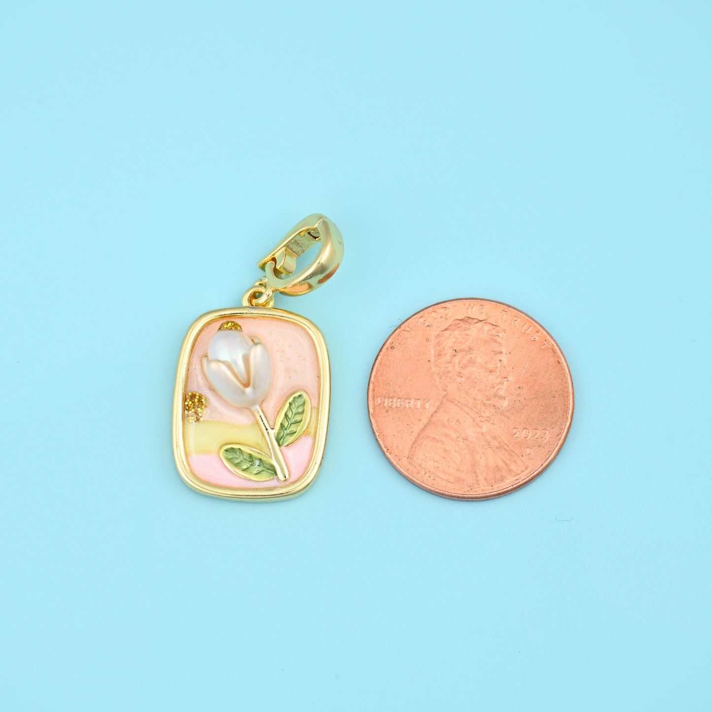 Rectangle cut brass, 18k gold filled beads