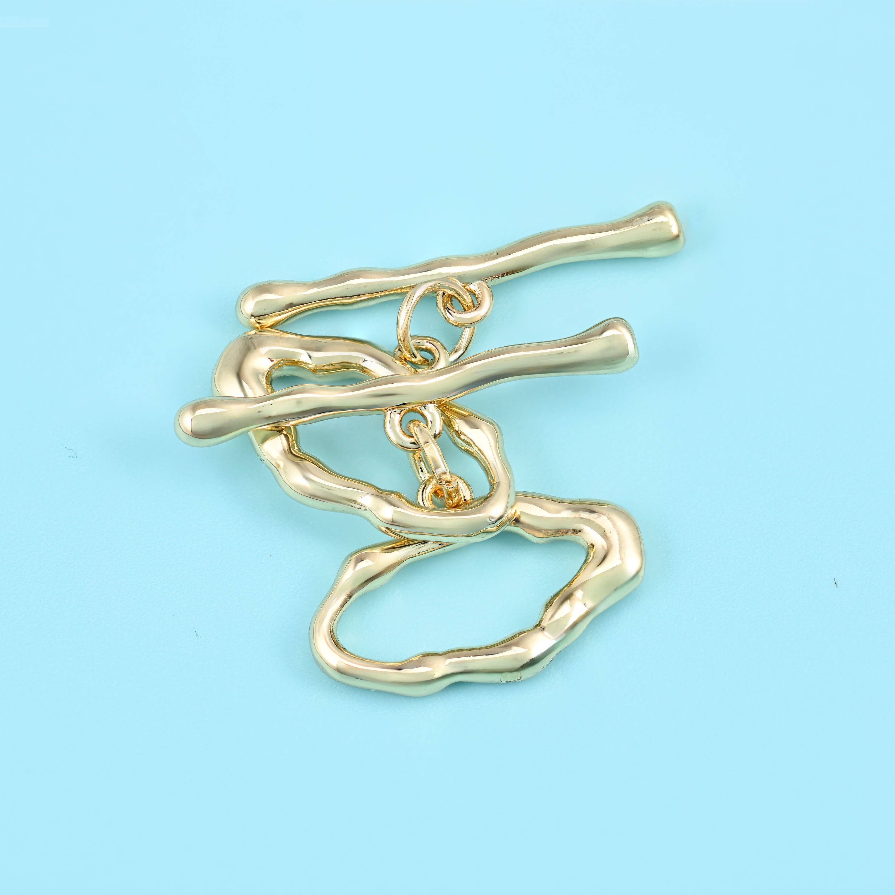 18K gold filled freeform toggle clasp, 18.15x9.71mm ring, 24.36x2.85mm bar